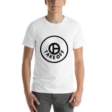 Load image into Gallery viewer, White on Black - Takeoff - Short-Sleeve Unisex T-Shirt - Adult